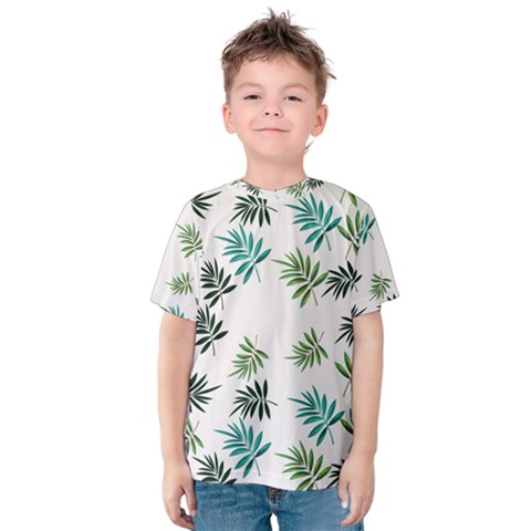 Leaves Plants Design Kids  Cotton T-shirt by Grandong