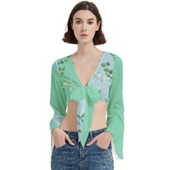 Flowers Branch Corolla Wreath Lease Trumpet Sleeve Cropped Top