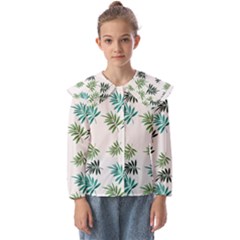 Leaves Plants Design Kids  Peter Pan Collar Blouse by Grandong