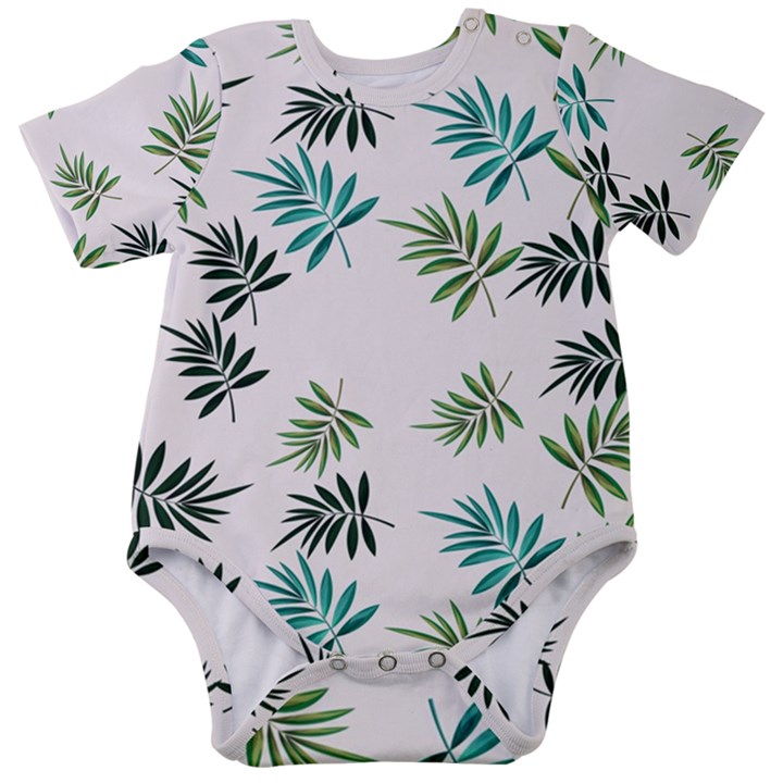 Leaves Plants Design Baby Short Sleeve Bodysuit