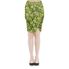 Flower Design Paradigm Start Midi Wrap Pencil Skirt by Grandong