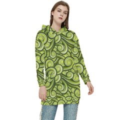 Flower Design Paradigm Start Women s Long Oversized Pullover Hoodie by Grandong