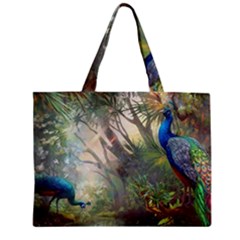 Peafowl Peacock Bird Birds Painting Art Wildlife Zipper Mini Tote Bag by Sarkoni