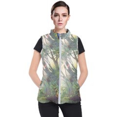 Peafowl Peacock Bird Birds Painting Art Wildlife Women s Puffer Vest by Sarkoni