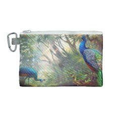 Peafowl Peacock Bird Birds Painting Art Wildlife Canvas Cosmetic Bag (medium) by Sarkoni