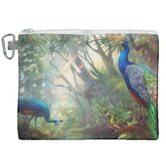 Peafowl Peacock Bird Birds Painting Art Wildlife Canvas Cosmetic Bag (xxl) by Sarkoni