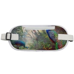 Peafowl Peacock Bird Birds Painting Art Wildlife Rounded Waist Pouch by Sarkoni