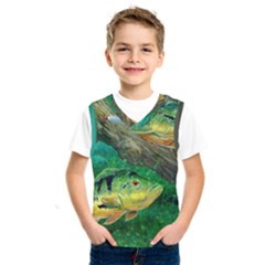 Peacock Bass Fishing Kids  Basketball Tank Top by Sarkoni