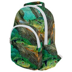 Peacock Bass Fishing Rounded Multi Pocket Backpack by Sarkoni