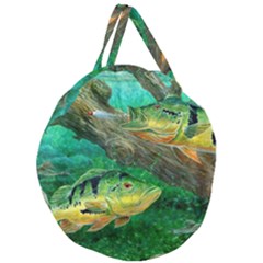 Peacock Bass Fishing Giant Round Zipper Tote by Sarkoni