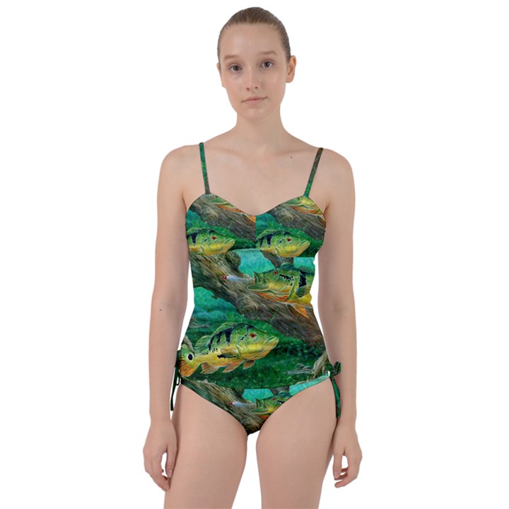 Peacock Bass Fishing Sweetheart Tankini Set