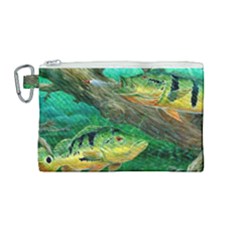 Peacock Bass Fishing Canvas Cosmetic Bag (medium) by Sarkoni