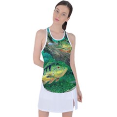 Peacock Bass Fishing Racer Back Mesh Tank Top by Sarkoni