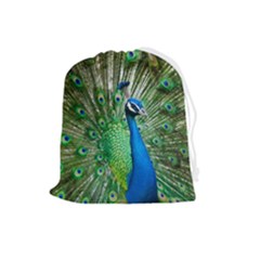 Peafowl Peacock Drawstring Pouch (large) by Sarkoni