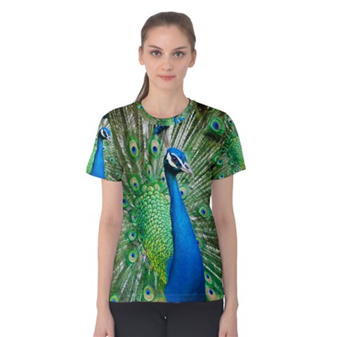 Peafowl Peacock Women s Cotton T-shirt by Sarkoni