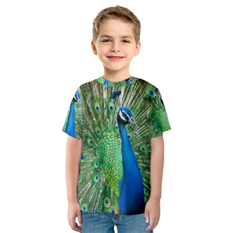 Peafowl Peacock Kids  Sport Mesh T-shirt by Sarkoni