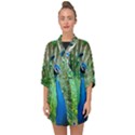 Peafowl Peacock Half Sleeve Chiffon Kimono View1