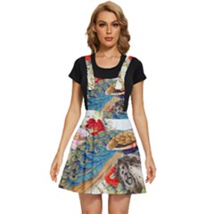 Birds Peacock Artistic Colorful Flower Painting Apron Dress by Sarkoni