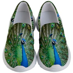 Peafowl Peacock Kids Lightweight Slip Ons by Sarkoni