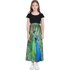 Peafowl Peacock Kids  Flared Maxi Skirt