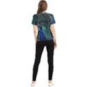 Blue And Green Peacock Women s Short Sleeve Rash Guard View2