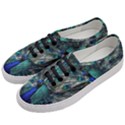 Blue And Green Peacock Women s Classic Low Top Sneakers View2