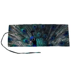 Blue And Green Peacock Roll Up Canvas Pencil Holder (s) by Sarkoni