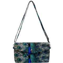 Blue And Green Peacock Removable Strap Clutch Bag by Sarkoni