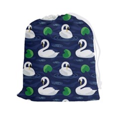 Swan-pattern-elegant-design Drawstring Pouch (2xl) by Proyonanggan