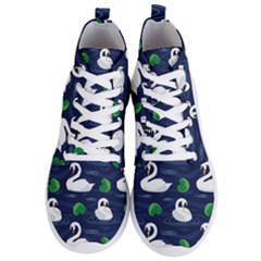 Swan-pattern-elegant-design Men s Lightweight High Top Sneakers by Proyonanggan