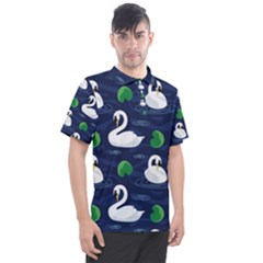 Swan-pattern-elegant-design Men s Polo T-shirt by Proyonanggan