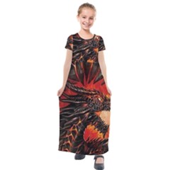 Dragon Kids  Short Sleeve Maxi Dress by Ndabl3x