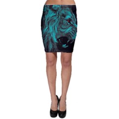 Angry Male Lion Predator Carnivore Bodycon Skirt by Ndabl3x