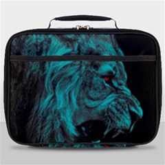 Angry Male Lion Predator Carnivore Full Print Lunch Bag by Ndabl3x