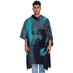 Angry Male Lion Predator Carnivore Men s Hooded Rain Ponchos by Ndabl3x