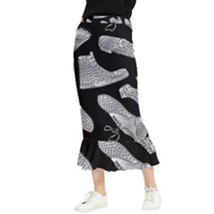 Pattern Shiny Shoes Maxi Fishtail Chiffon Skirt by Ndabl3x