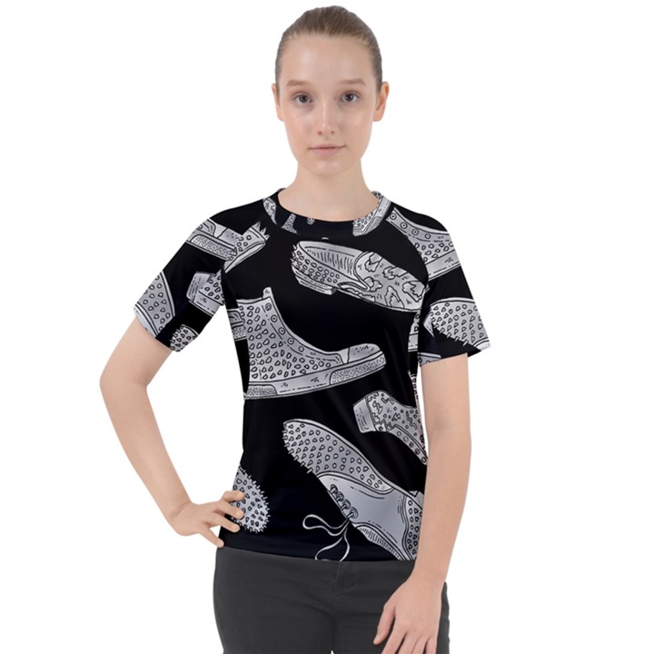 Pattern Shiny Shoes Women s Sport Raglan T-Shirt