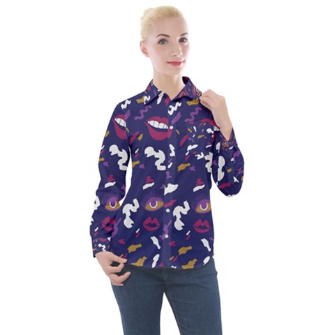 Pattern Burton Galmour Women s Long Sleeve Pocket Shirt by Ndabl3x