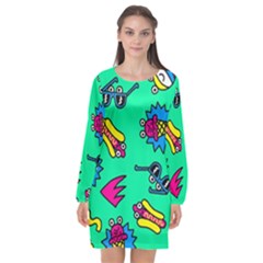 Pattern Adweek Summer Long Sleeve Chiffon Shift Dress  by Ndabl3x