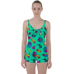 Pattern Adweek Summer Tie Front Two Piece Tankini by Ndabl3x