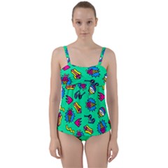 Pattern Adweek Summer Twist Front Tankini Set by Ndabl3x