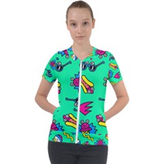 Pattern Adweek Summer Short Sleeve Zip Up Jacket by Ndabl3x