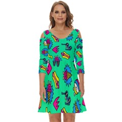 Pattern Adweek Summer Shoulder Cut Out Zip Up Dress by Ndabl3x