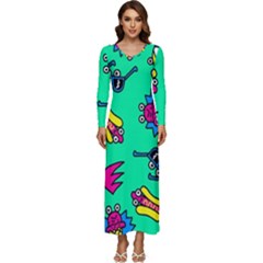 Pattern Adweek Summer Long Sleeve Longline Maxi Dress by Ndabl3x