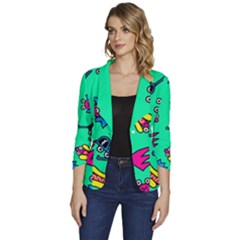 Pattern Adweek Summer Women s One-button 3/4 Sleeve Short Jacket by Ndabl3x