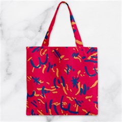 Pattern Booty Faces Zipper Grocery Tote Bag by Ndabl3x