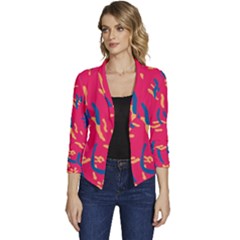 Pattern Booty Faces Women s Casual 3/4 Sleeve Spring Jacket