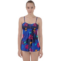 Patterns Rosebuds Babydoll Tankini Set