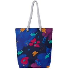 Patterns Rosebuds Full Print Rope Handle Tote (small) by Ndabl3x