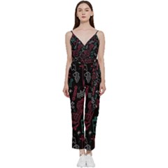 Abstract Pattern V-neck Camisole Jumpsuit